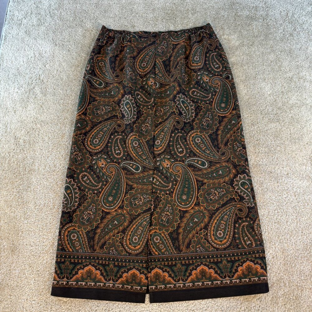 Elementz Vintage Maxi Flare Panel Skirt 90's Women's Size Large Dark Floral F522 - Picture 4 of 8
